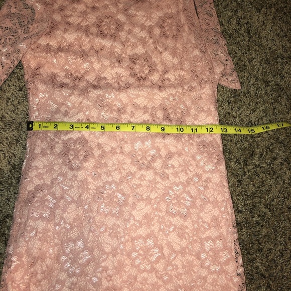 Teeze Me Dress Soft Pink Full Lace Form Fit - Picture 9 of 11